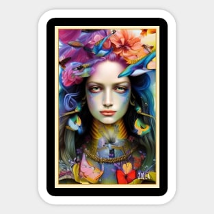 Hecate Goddess of Magic and Witchcraft by Ziola Rosa Pretty Flowers Spellbinding Girl Pagan Witch Sticker